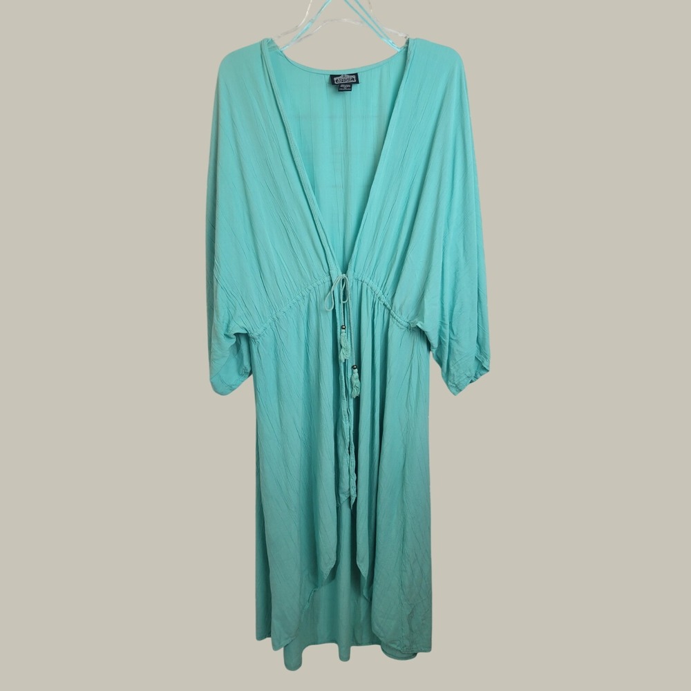 Angie Maxi Dress Boho Bohemian Beachy Coastal Cowgirl Turquoise Aqua Large